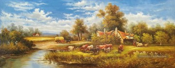 Paysage rural idyllique terres agricoles paysage 0 362 Peinture à l'huile